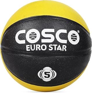 Cosco Euro Star Size-5 Basketball, Size 5 (Multicolour)