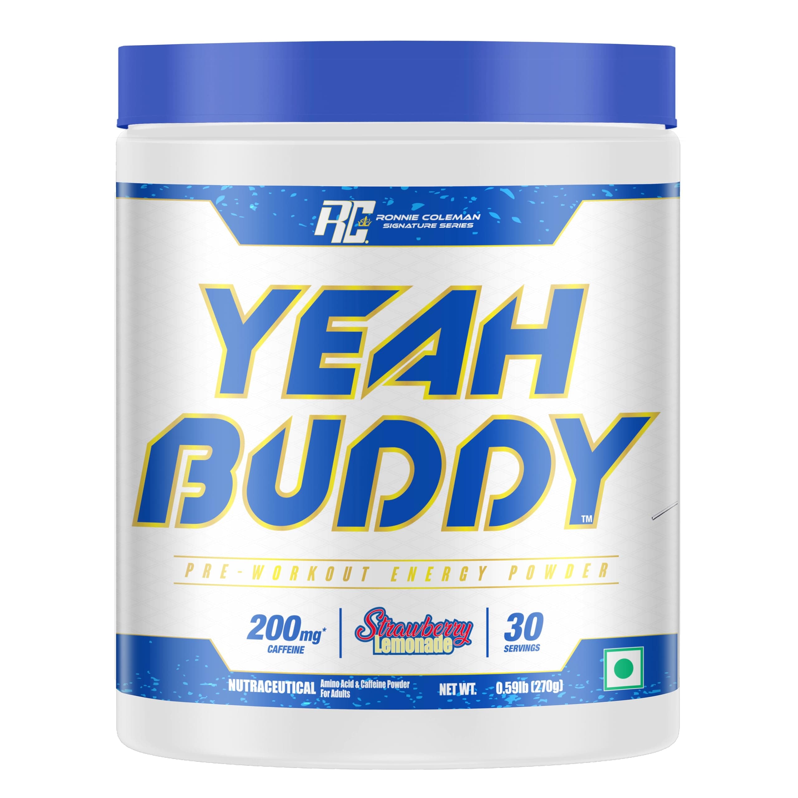 Ronnie Coleman Signature Series Yeah Buddy Pre-Workout Powder, Strawberry Lemonade (30 Servings, 270g / 0.59lbs) | Strawberry Lemonade | 30 Servings (0.59lbs)
