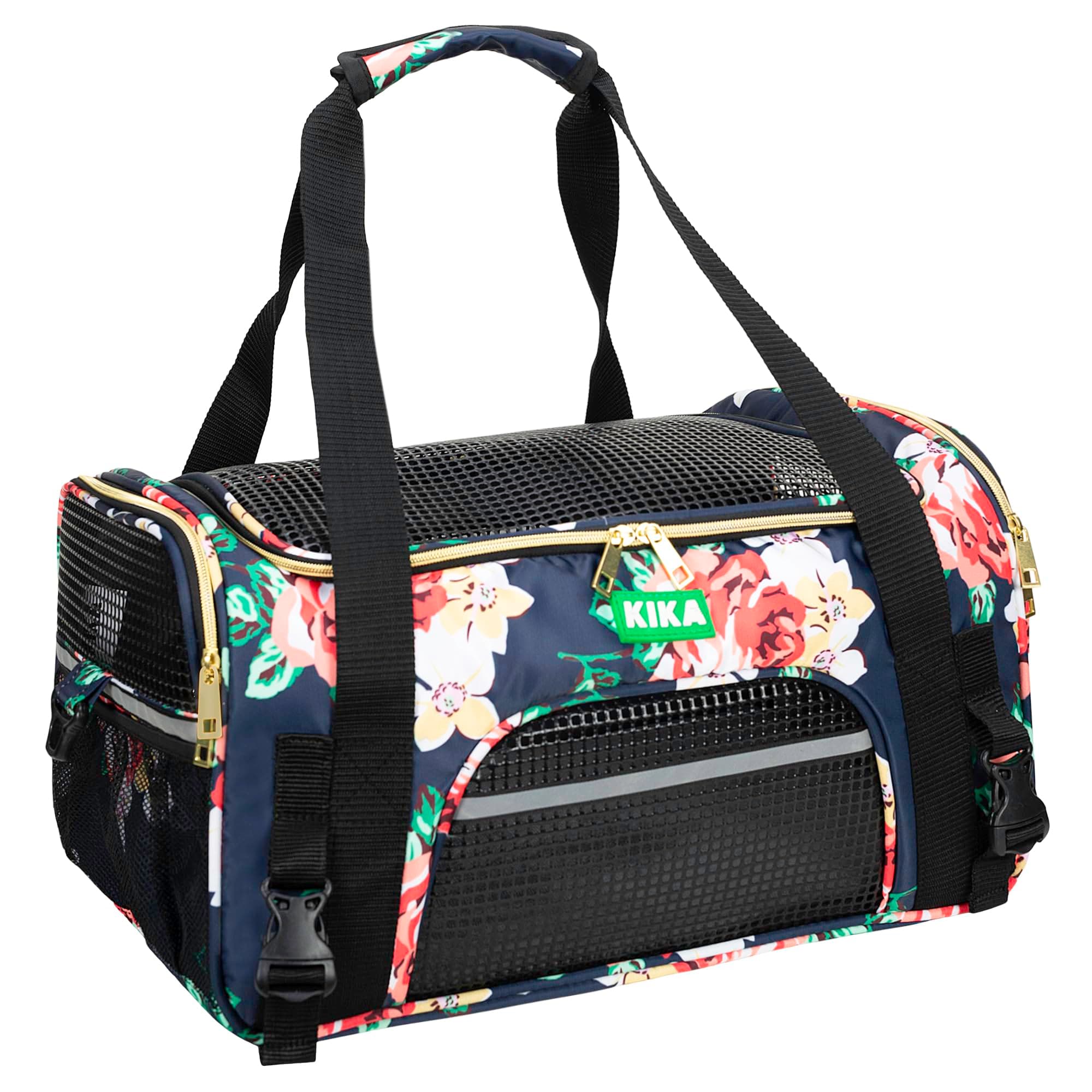 KIKA Pets Goldfinch Cat Bag Carrier | Small Dog Puppy Bag Carrier | Airline Dimension Approved Akasa - Medium Size (18.5 x 12.5 x 9.9 inches), French Peony