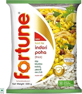 FORTUNE Thick Indori Poha, Super Soft, 500g