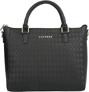 Caprese Maddy Medium Textured Tote Bag for Women with Multi-Compartment | Elegant Shoulder Handbag with Adjustable & Detachable Strap | Fits Up to 16 Inch Laptop | Perfect for Office & Travel
