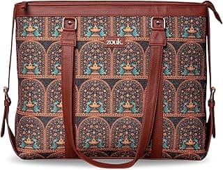 ZOUK Office Bag | Stylish Bags for Office Use | Laptop Bag 15.6 inch | Stylish Tote for Office Use | Purse for Women | Vegan Leather Handbag | Daily & Travel Use |