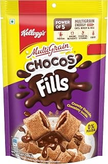 Kellogg's Multigrain Chocos Fills 150g/153g | Double Chocolaty, Anytime Snack | 3 Grains: Oats, Wheat & Rice, Protein & Vitamin Rich, 0% Maida | Multigrain Goodness