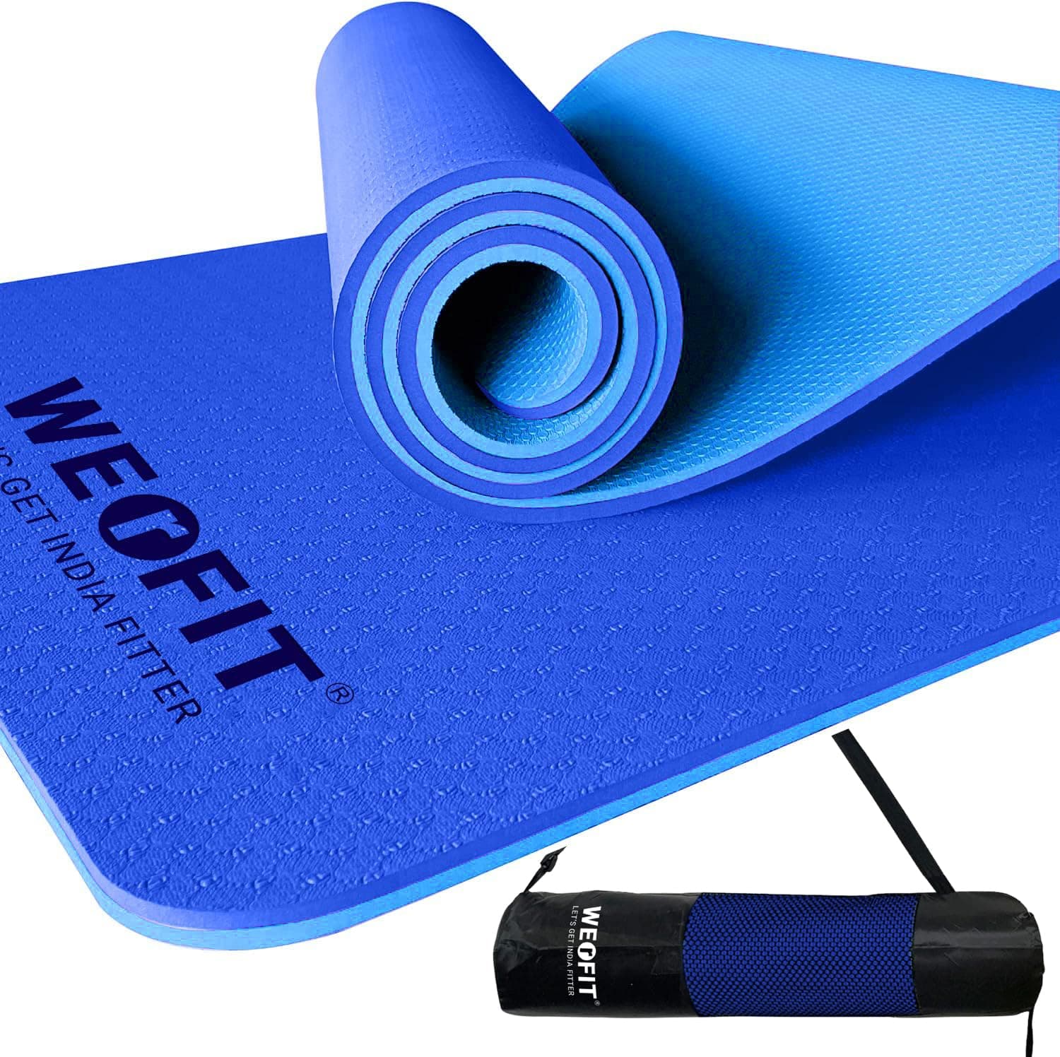 WErFIT Yoga Mat for Woman with Carry Bag | Size: 2 X 6 Feet, Extra Thick 15mm, TPE Material | Exercise mat for Home Workout | Gym Mat for Fitness Pilates and Meditation, Anti Tear, Anti Slip