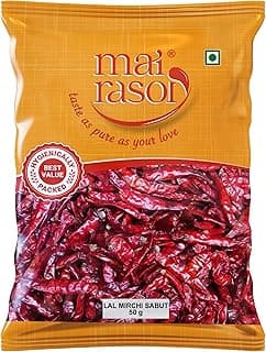MAI RASOI Lal Mirch Sabut/Long Red Chilli Whole 50gram