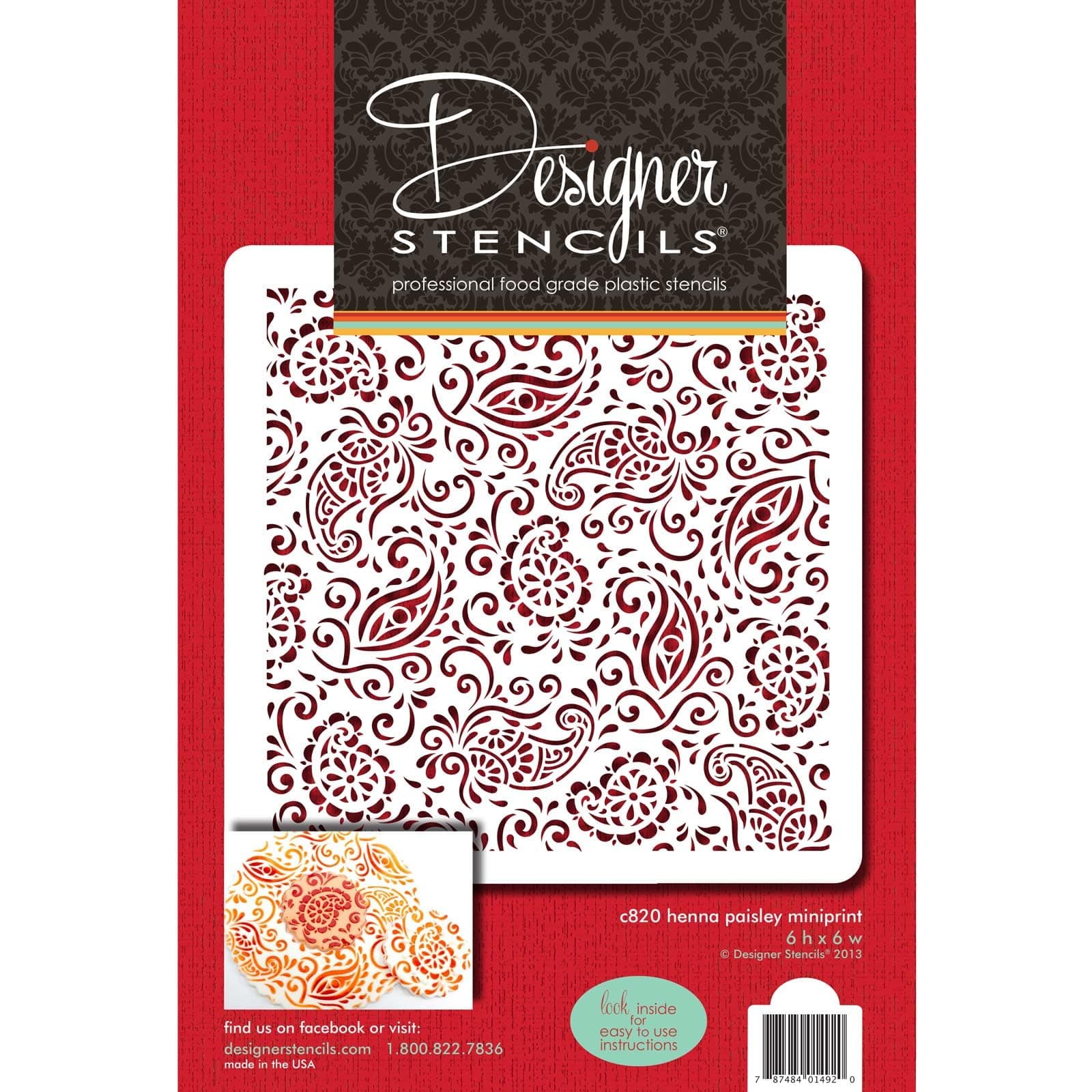 Paisley Henna Miniprint Stencil by Designer Stencils