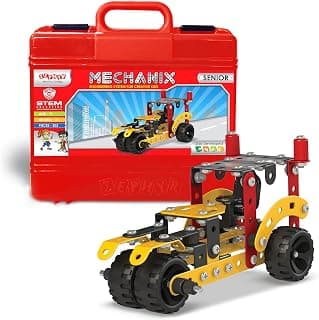 Mechanix Senior Smart Bag, 202 Pieces 21 Models Metal Construction Set, STEM/STEAM Educational Toy, Made in India for Boys and Girls Age 7+