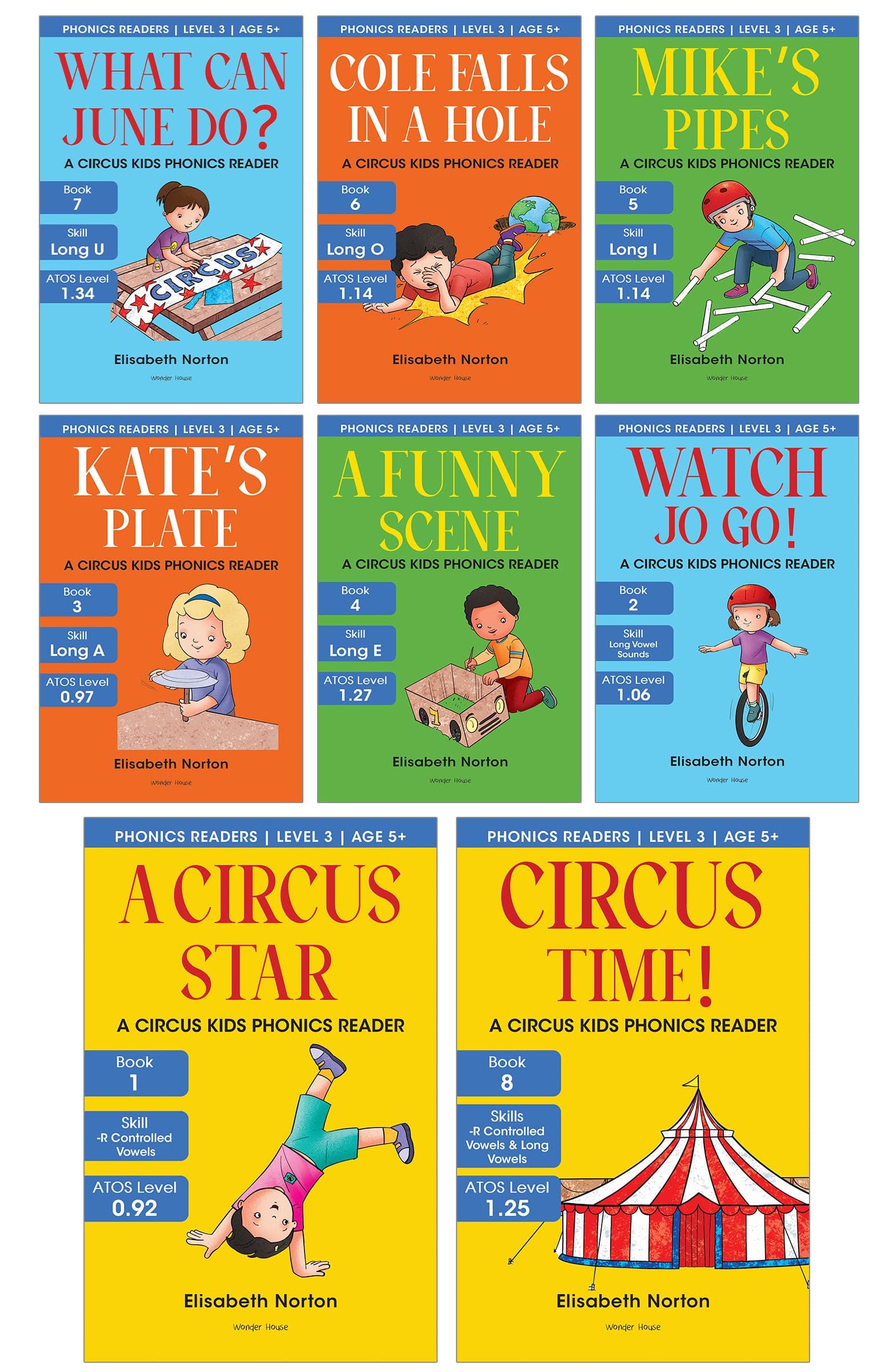 Circus Kids: Phonics Readers Level 3 (Pack of 8)