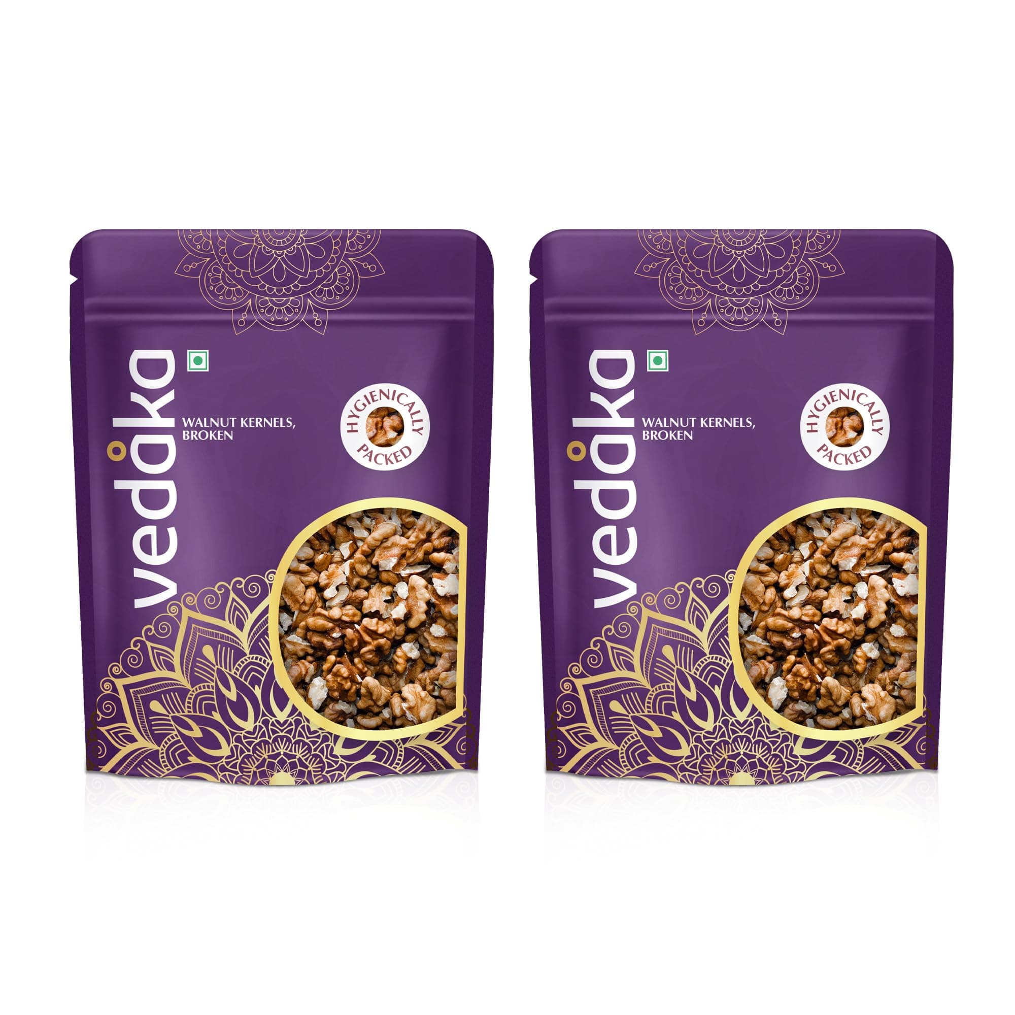 Amazon Brand - Vedaka Dried Walnut Kernels | Premium Walnut Kernel | 1 Kg | Broken Akhrot | Delectable And Crunchy | Pack Of 2, Each 500 G