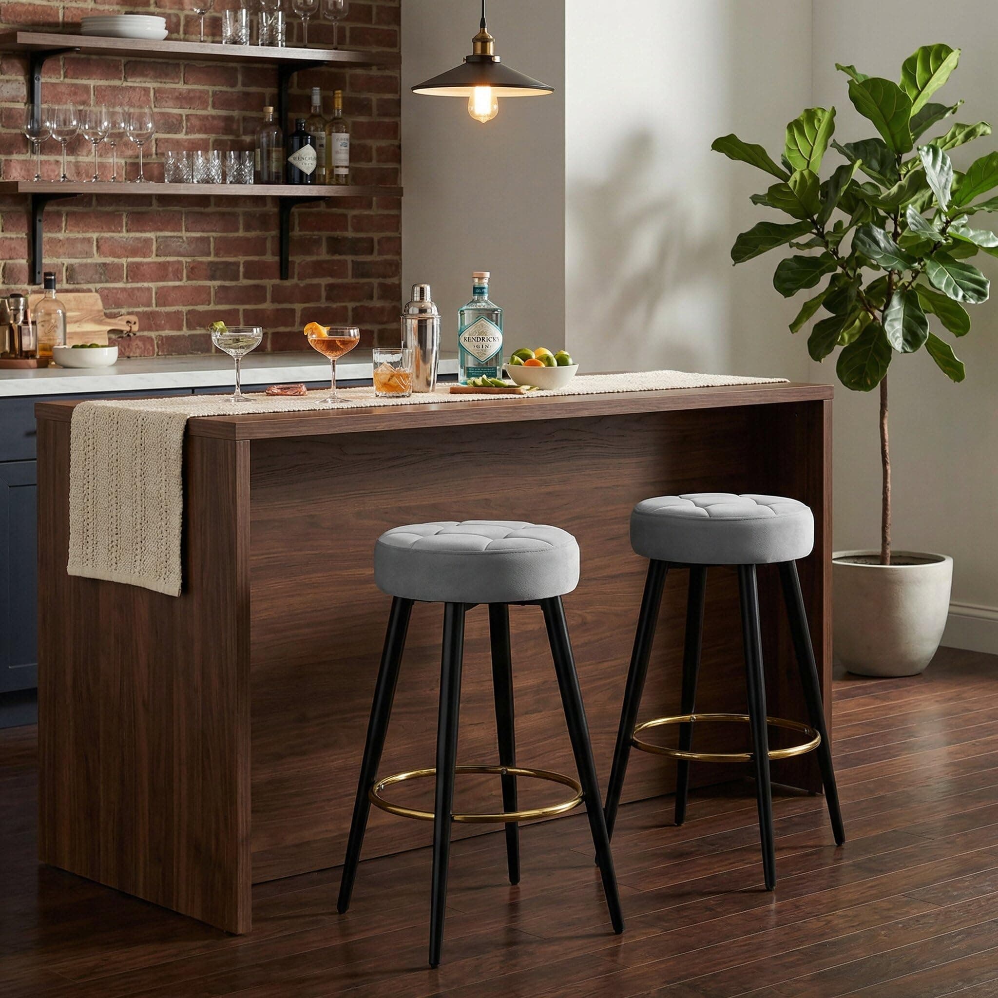 Wakefit Bar Stool | 1 Year Warranty | Gritta Round Metal Chair with Anti-Slip Footrest | Kitchen Island & Breakfast Counter | Indoor & Outdoor | 100 kg Weight Capacity | Set of 1