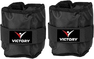 VICTORY Professional Wrist/Ankle Weight Pair | Resistance Exercise | Wrist Ankle | Fitness Band | Unisex Workout Equipment | Finest-Quality Polyester Fixed (500gm Pair, Black)