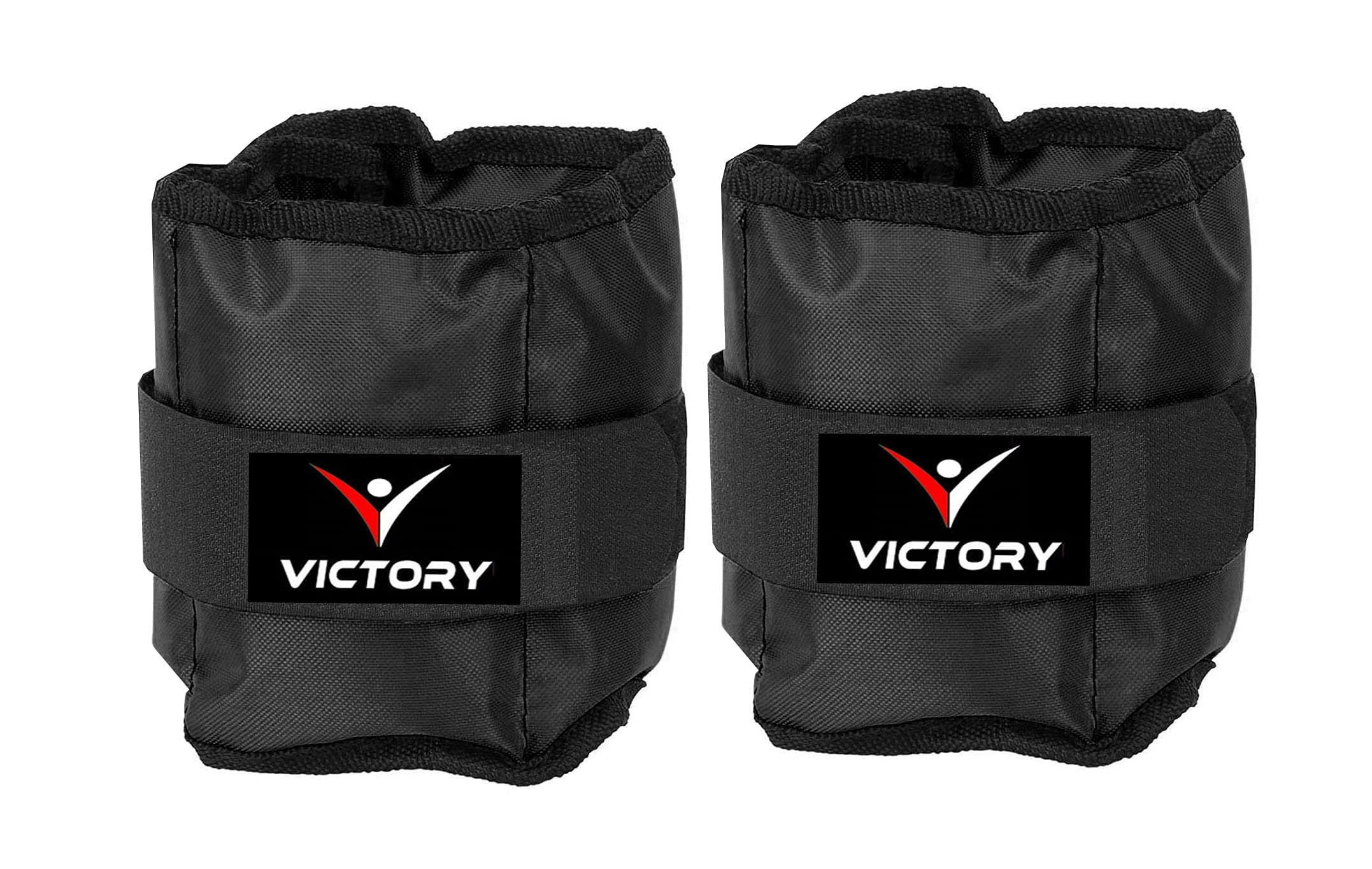 Victory Professional Ankle & Wrist Weight | Fitness Band | Workout Equipment | Finest-Quality Polyester Fixed Weight | Multi-Purpose | Men and Women (Black, 1KG X 2)