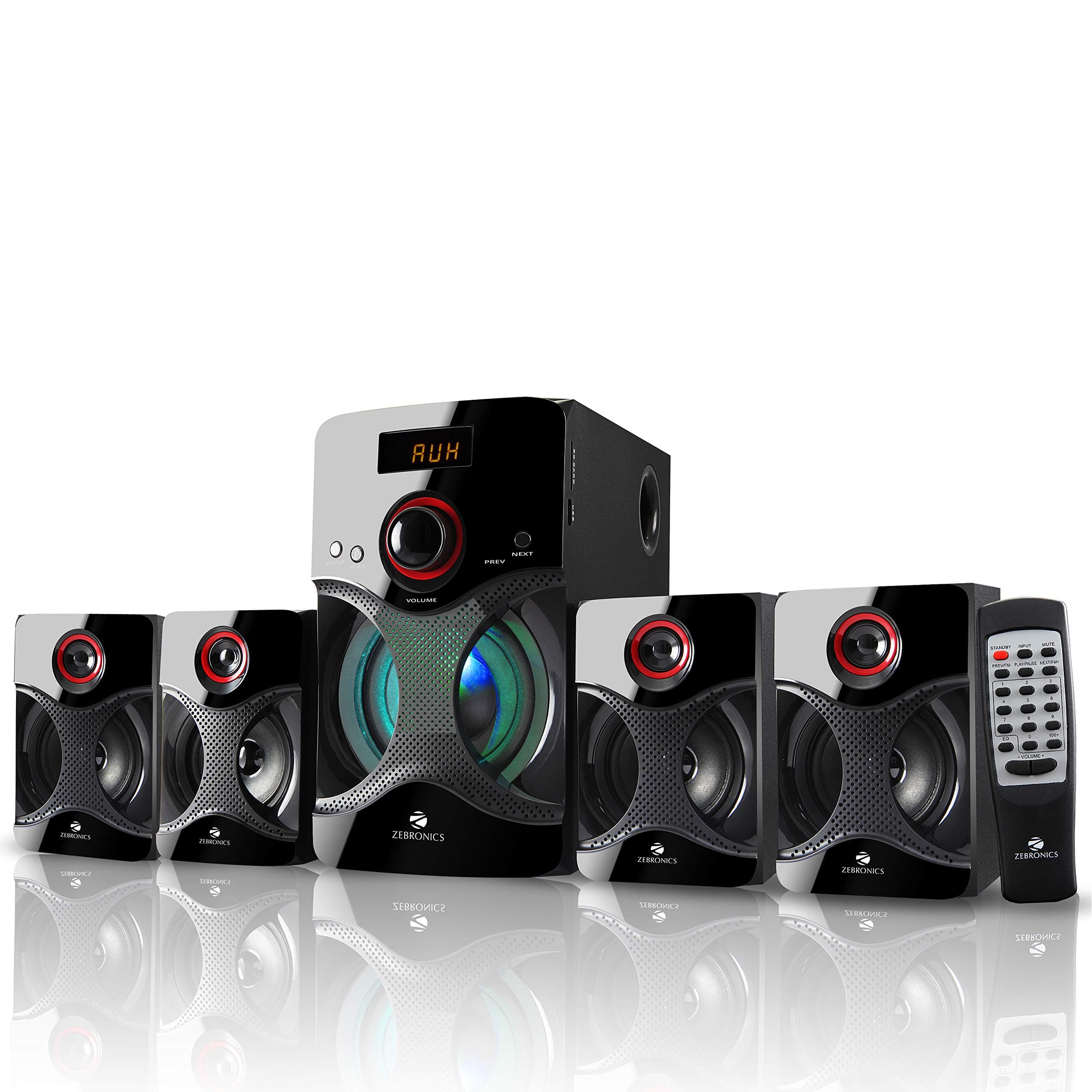 ZEBRONICS BT4440RUCF 60W 4.1 Channel Multimedia Speakers With Supporting SD Card, USB, AUX, FM & LED Display