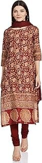 BIBA Women Cotton Straight Kurta Churidar Suit Set