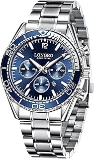 LONGBO Men's Watches Luxury Fashion Casual Dress Waterproof Quartz Wristwatches for Men Stainless Steel Band | Birthday Anniversary Gift for Men