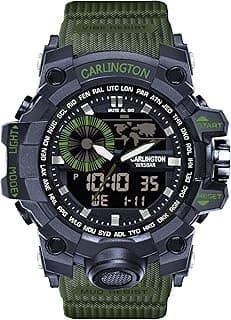 Carlington Analog-Digital Sports Watch: Chronograph, Dual Time, Alarm, Stopwatch, Water-Resistant, Shock-Resistant, Back Light Display- The Perfect Watch for Men and Boys - CT3388