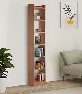 Amazon Brand - Solimo 6 Layer Engineered Wood Bookshelf | Multipurpose Home Decor Storage Rack | Showcase Organizer for Living Room, Kitchen, Bedroom, Office |Brown