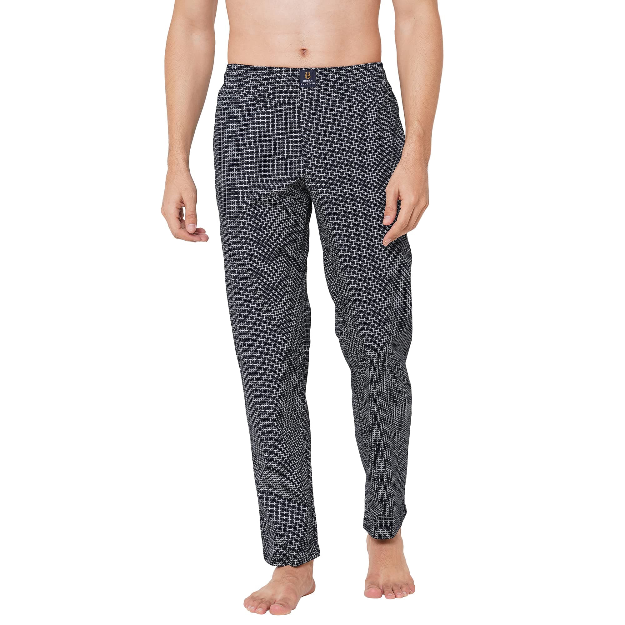 Urban Scottish Men's Lounge Pants 100% Cotton Men's Lounge Night Pant Comfortable Leisure-Wear Lower with an Elastic Waist-Band and Regular Fit Track Pants, Machine Washable Stay at Home-USPJ2137-XXL