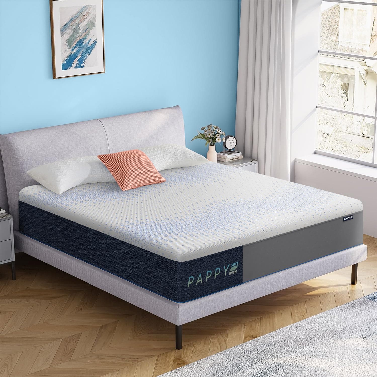 ROMA PUF Pappy Dual Comfort Mattress | Anti Bacterial Mel Ion+ washabel Cover | Cooling Airwick 2D Layer | Ultimate Sleep Support | 7 Year Warranty (5 Inch, 72X35)