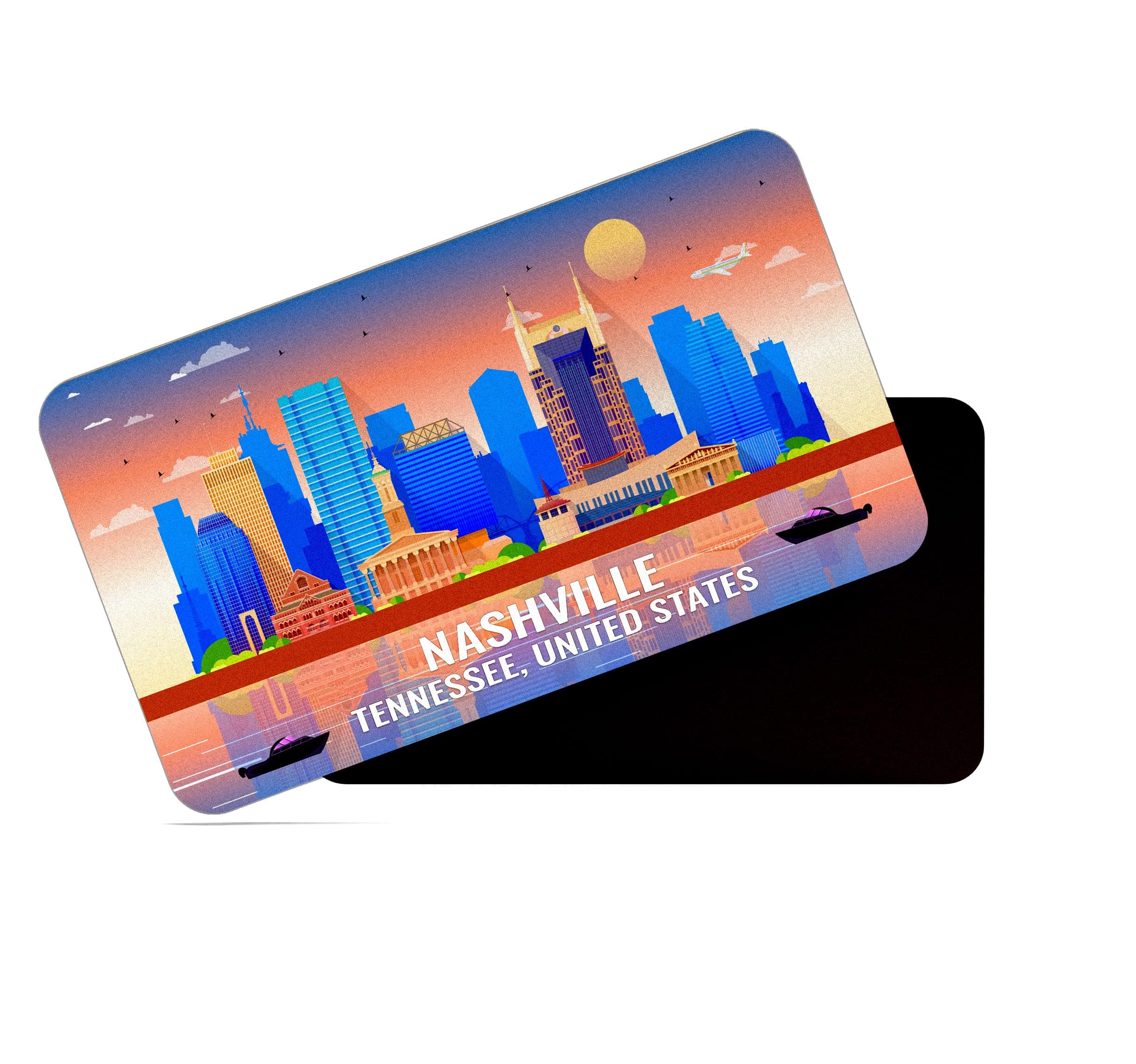 dhcrafts Rectangular Rubber Fridge Magnet/Magnetic Card Multicolor United States, Tennessee Nashville Design Pack of 1 (8.6cm x 5.4cm)