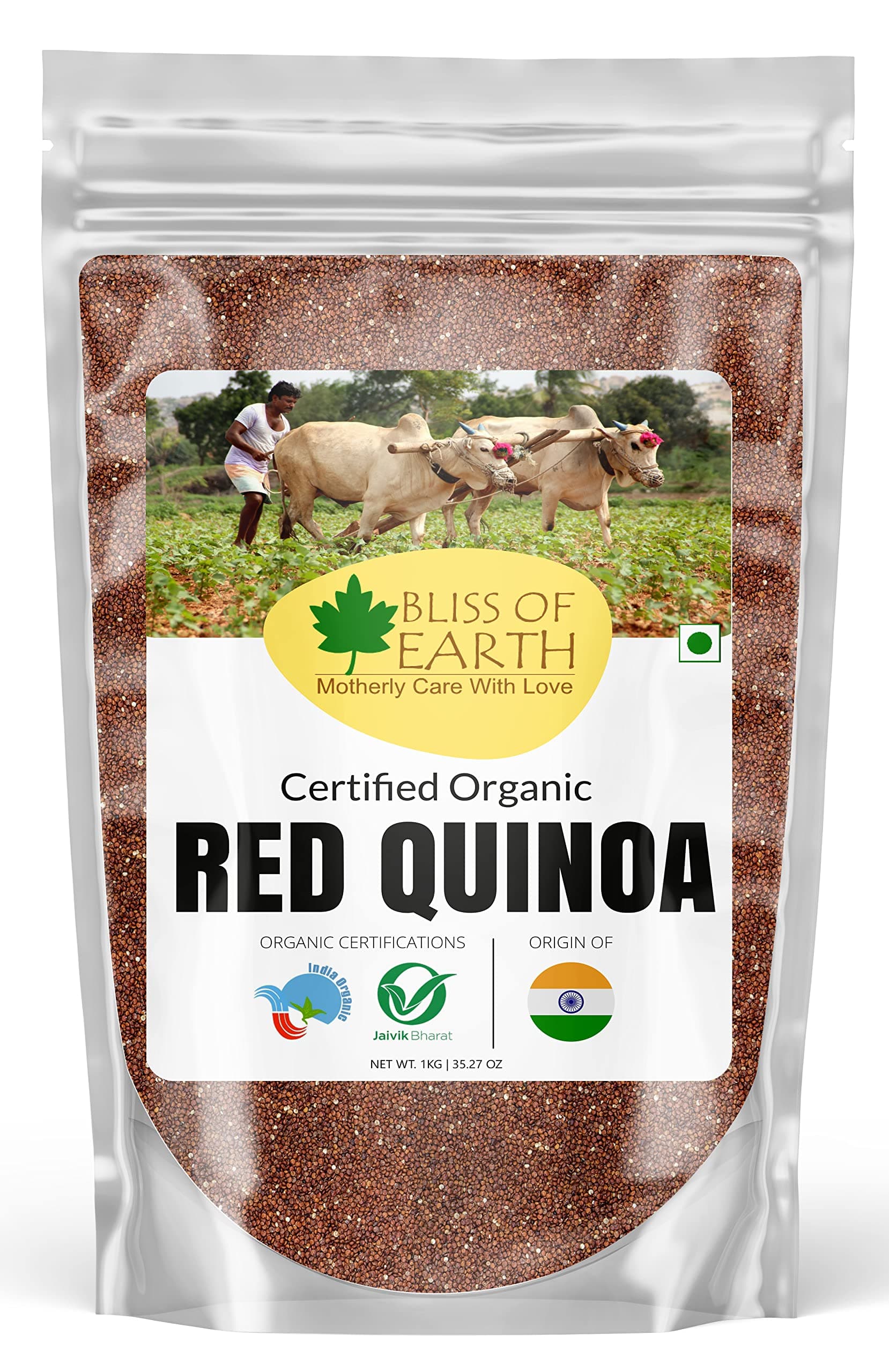 Bliss of Earth Organic Red Quinoa 1 KG For Weight Loss, Raw Super food