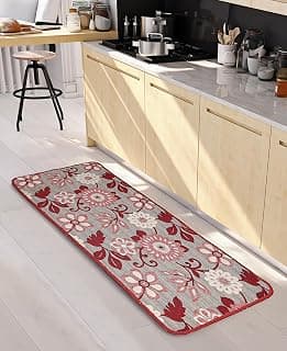 SARAL HOME EASY LIVING Noureau Floral Soft Cotton Durable & Washable Multipurpose Runner for Home/Kitchen/Living Area/Lobby/Office with Anti Skid Backing (Maroon, 45 Cm X 120 Cm)