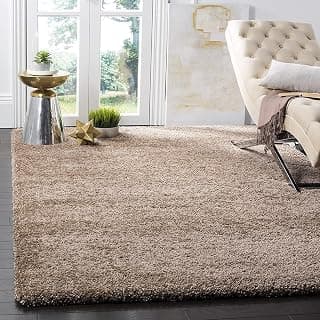 Modern Polyester Anti Slip Shaggy Fluffy Rectangular Rug and Carpet for Living Room, Bedside, Guest Room, Drawing Room, Floor, Sofa Area, Office (Size - 3x5 Feet, Colour - Beige)