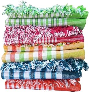 TRIDENT Mesh Masters Handloom Towels 100% Pure Cotton (Pack Of 5) With 1 Year Guarantee Xxxl Size 36/72Inch(90/180Cm) 3/6Feet 800 Gsm Heavy Quality(Multi Color) Mmn:33