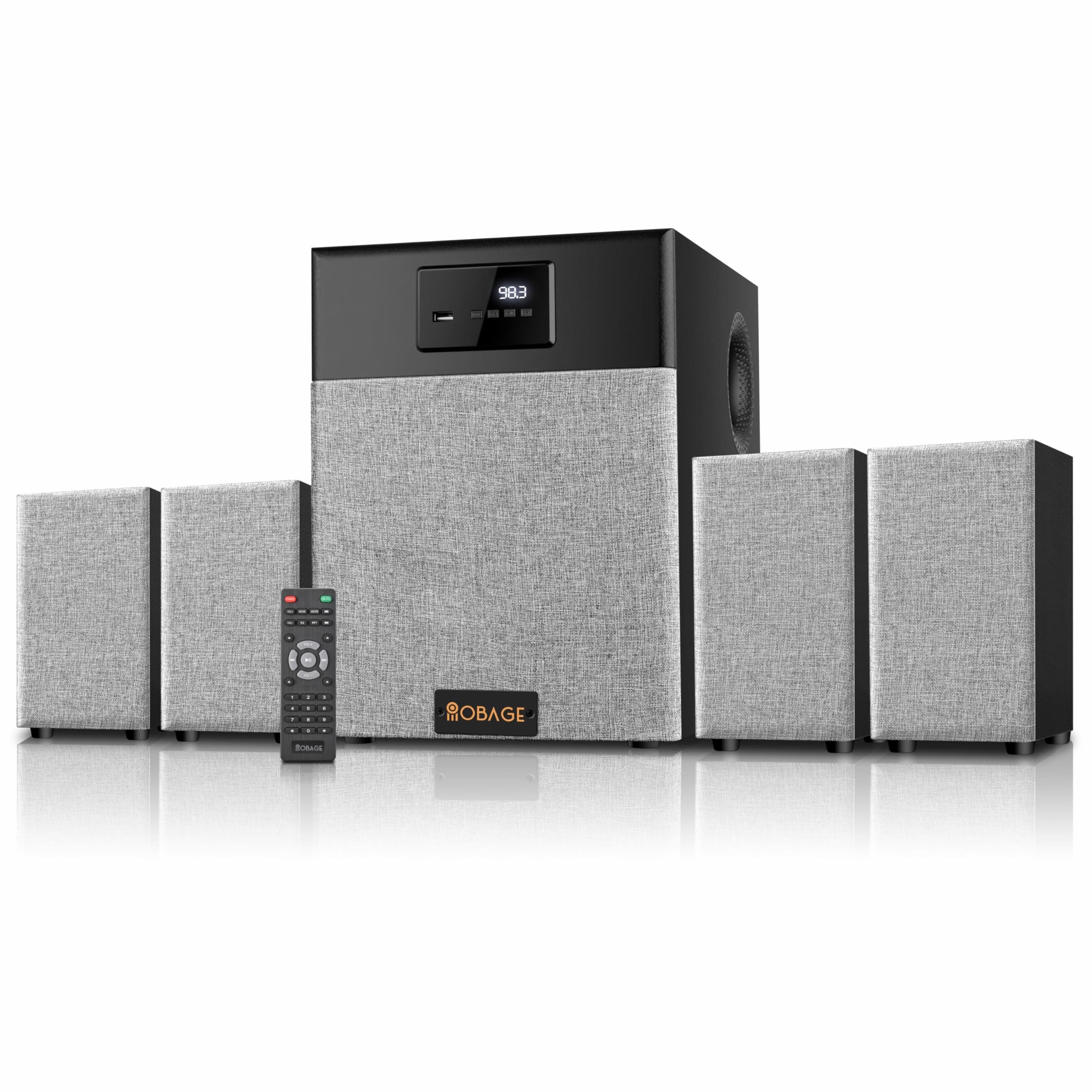 OBAGE Classic-6 4.1 Home Theatre System | 120W Output | HDMI ARC, Optical in, Bluetooth 5.3, USB, FM, AUX | Deep Bass Surround Sound for TV, Music & Movies