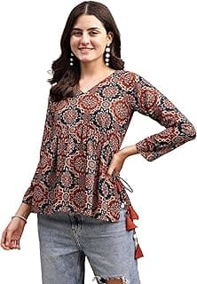 Youthnic Women's Poly Rayon Printed Alia Cut Peplum Top | Top for Office | Women's Tunics | Short Kurti Women| Regular Fit