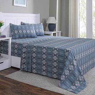 maspar 100% Cotton Printed King Size Bedsheet with 2 Pillow Case - 144 TC