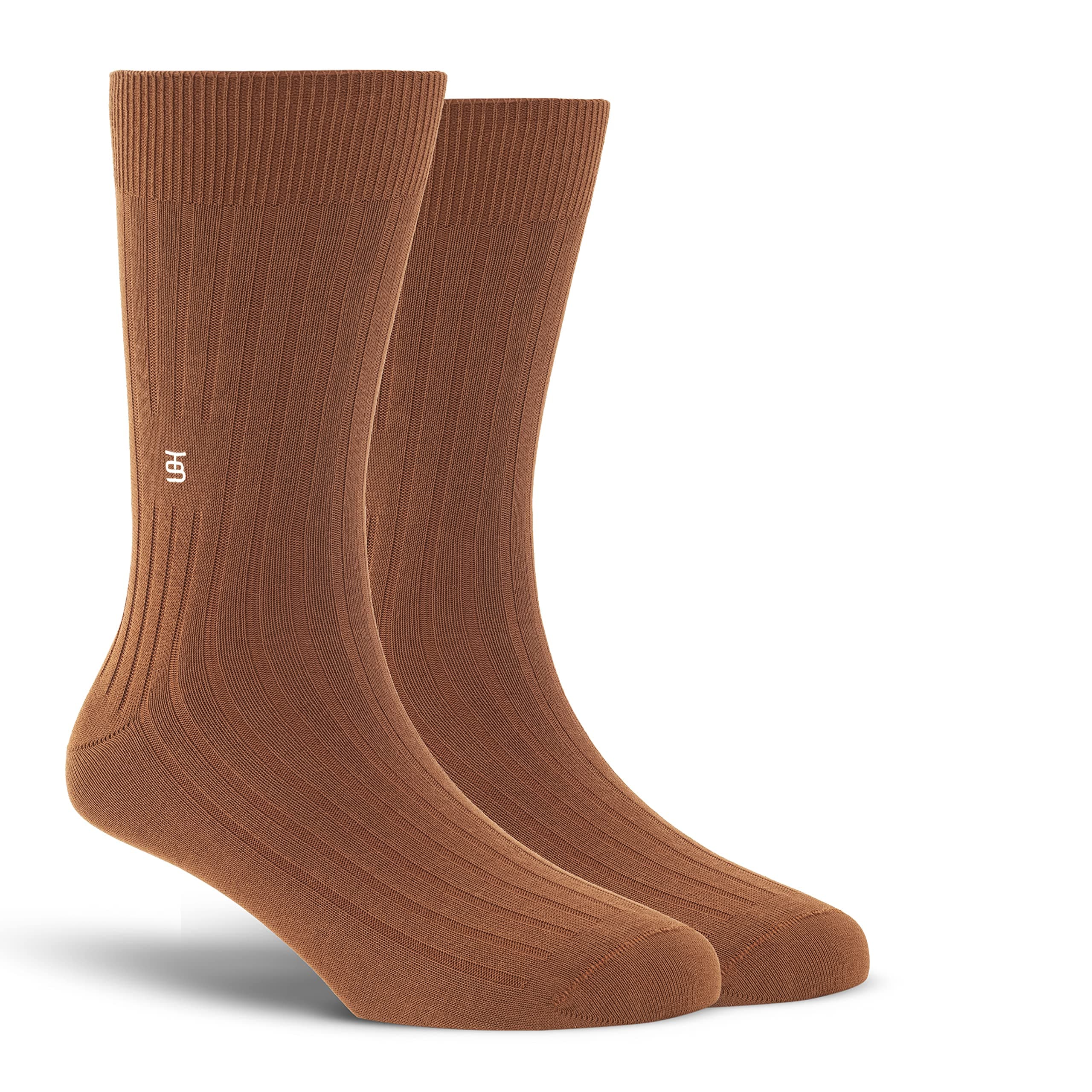 SockSoho Premium Solid Color Men Socks | Available in 15 Colors (Crew Length | Scottish Lisle | Free Size (UK 7-12))
