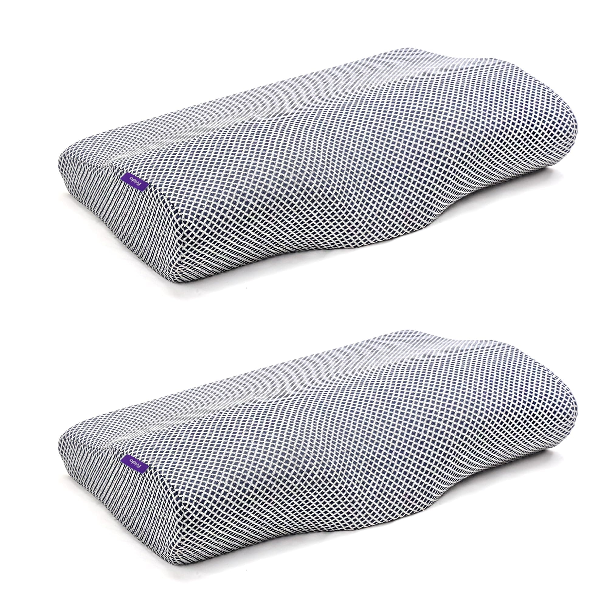 Frido Ultimate Contour Cervical Neck Pillow | For Pain Relief Sleep | Improves Posture & Spinal Alignment | Neck Cushion with Ultra Responsive Memory Foam & Skin Friendly Cover | Grey Mesh | Pack of 2