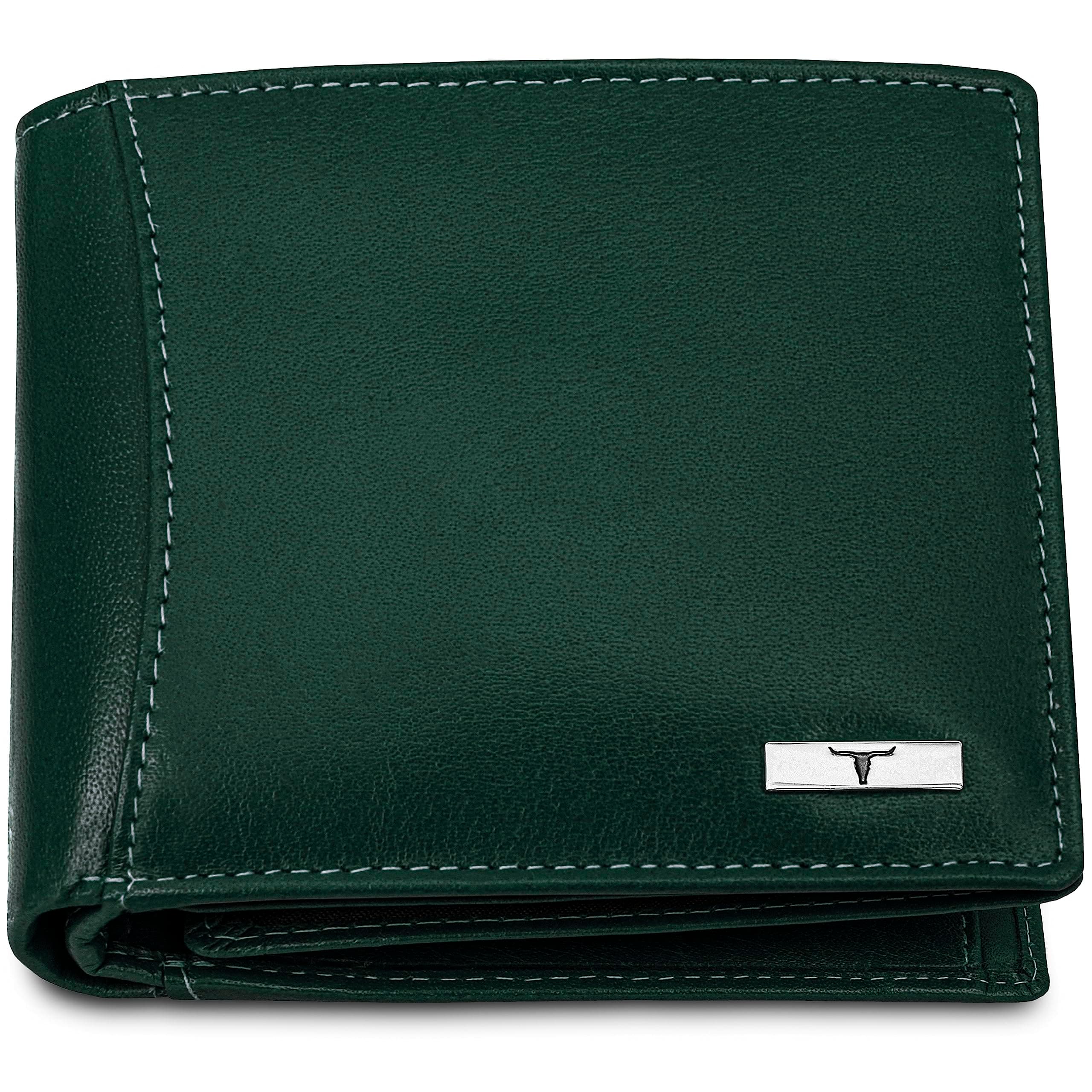URBAN FOREST Oliver Aniline Green Leather Wallet for Men