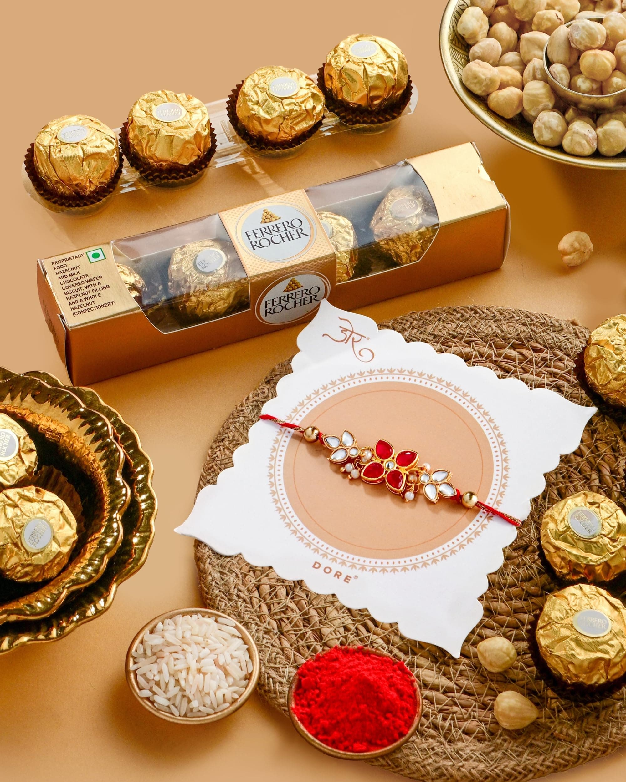 Hyperfoods® Rakhi With Chocolates Gift Pack Roli & Chawal | Rakhi with Chocolate Gift Pack