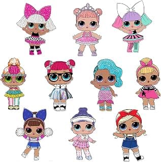 PRETTY UR PARTY LOL Surprise Theme Paper Cutouts for Birthday Parties, LOL Surprise Party Supplies décor, LOL Birthday Party Decoration, Cutouts for Classroom, Bedroom, Bulletin Board - (10 pcs)