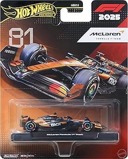 Hot Wheels 1:64 Scale Premium Race Team MCLAREN - Driver 1 Die-Cast Formula 1® Collectible Toy Race Car with Real Riders Tires & Metal/Metal Body & Chassis