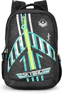 Skybags Casual Backpack 34L with 3 Spacious Compartments, Front Pocket & Built to Last Shoulder Strap | Black | Riddle