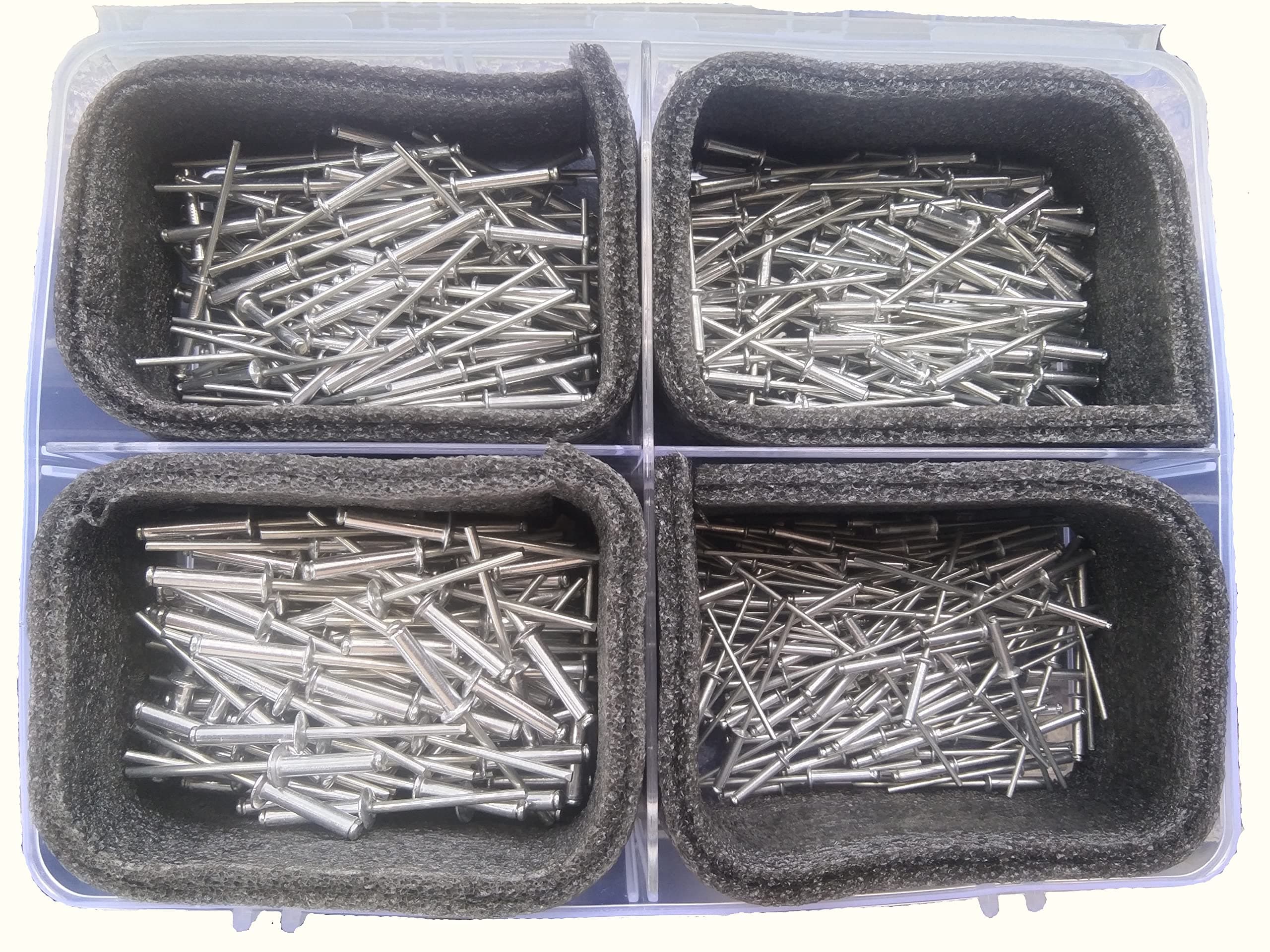 GSK Cut® Aluminum Blind POP Rivets Assortment Kit, 4 Sizes 400 Pieces, Strong Grip Fasteners for Rivet Gun and Riveter Machine, Ideal for Metal Sheet, Fabrication, Automotive and DIY Applications