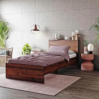 Wakefit Bed | 1 Yr Warranty | Single Size Bed, Non-Storage, Sturdy Construction, Density: 680–750 kg/m³, Termite & Borer Resistant, Fits Mattresses Up to 8 Inches (Taurus 72 x 36 - Columbian Walnut)