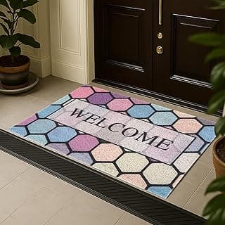 HomeStrap Welcome Door Mat for Home Entrance | Anti Slip Rubber Floor Mat for Home & Office Door | Multicolour