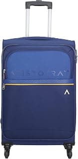 Aristocrat brezza Check in Luaggage- 69cm, Blue, Softcase, 4 Wheel Spinner, Secured Combination Lock, Spacious, for Men & Women, 3 Years Warranty