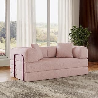 Wakefit Marlow Sofa Cum Bed (Pink)