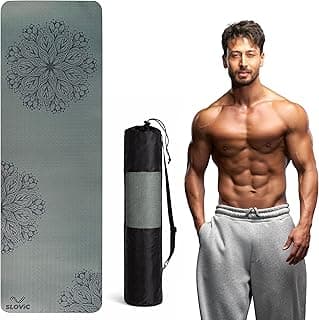 Slovic Yoga Mat for Woman [6 MM] | TPE Yoga Mat for Man | Anti-Slip Exercise Mat for Home Workout & Home Gym | Durable & Lightweight Gym Mats for Floor With Cover Bag | Green