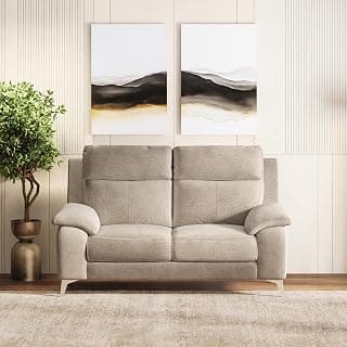 Urban Ladder Emila 2 Seater Fabric Sofa in Fossil Weave Colour