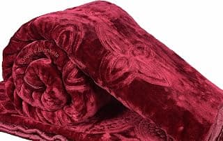 Goyal's Super Soft Mink Single Bed Blanket 500 Tc, 63 X 85 Size - Maroon, Thermal
