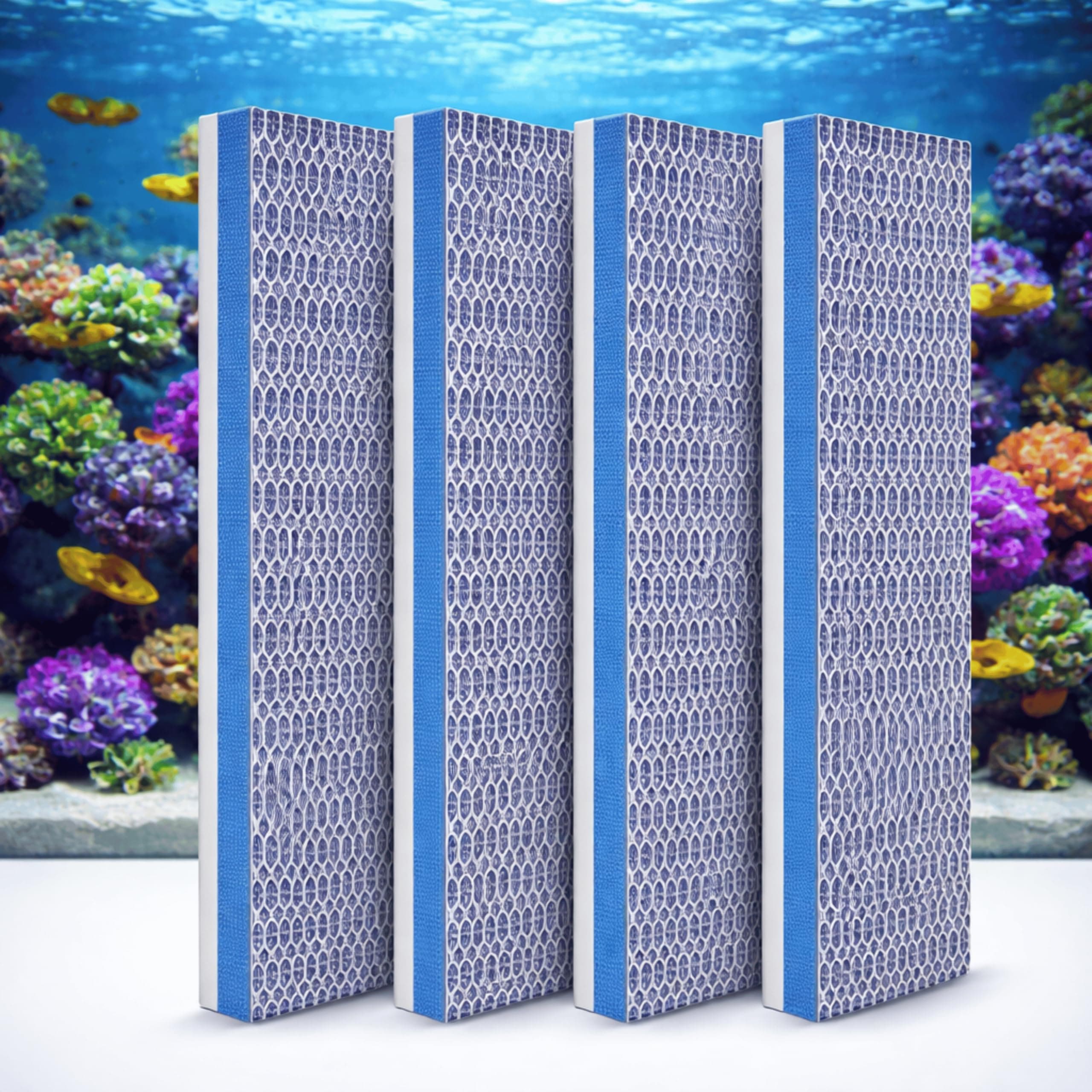 Foodie Puppies 8D Aquarium Filter Trap Sponge Pad - Set of 4 (50x10 cm, Small) 8-Layer Reusable Foam for Fish Tank | Mechanical & Biological Filtration | Cut-to-Size Filter Media for All Aquariums