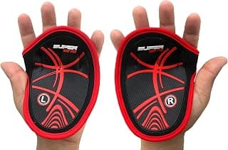 Kobo Weight Lifting Grip Pads/Hand Grips/Cross Fitness Gloves for Pull Ups/Gym Gloves for Fitness/Functional Training Hand Protector (RED)