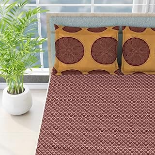BOUTIQUE LIVING Heritage Walk 100% Cotton 200 TC King Ethnic Print Bedsheet Set