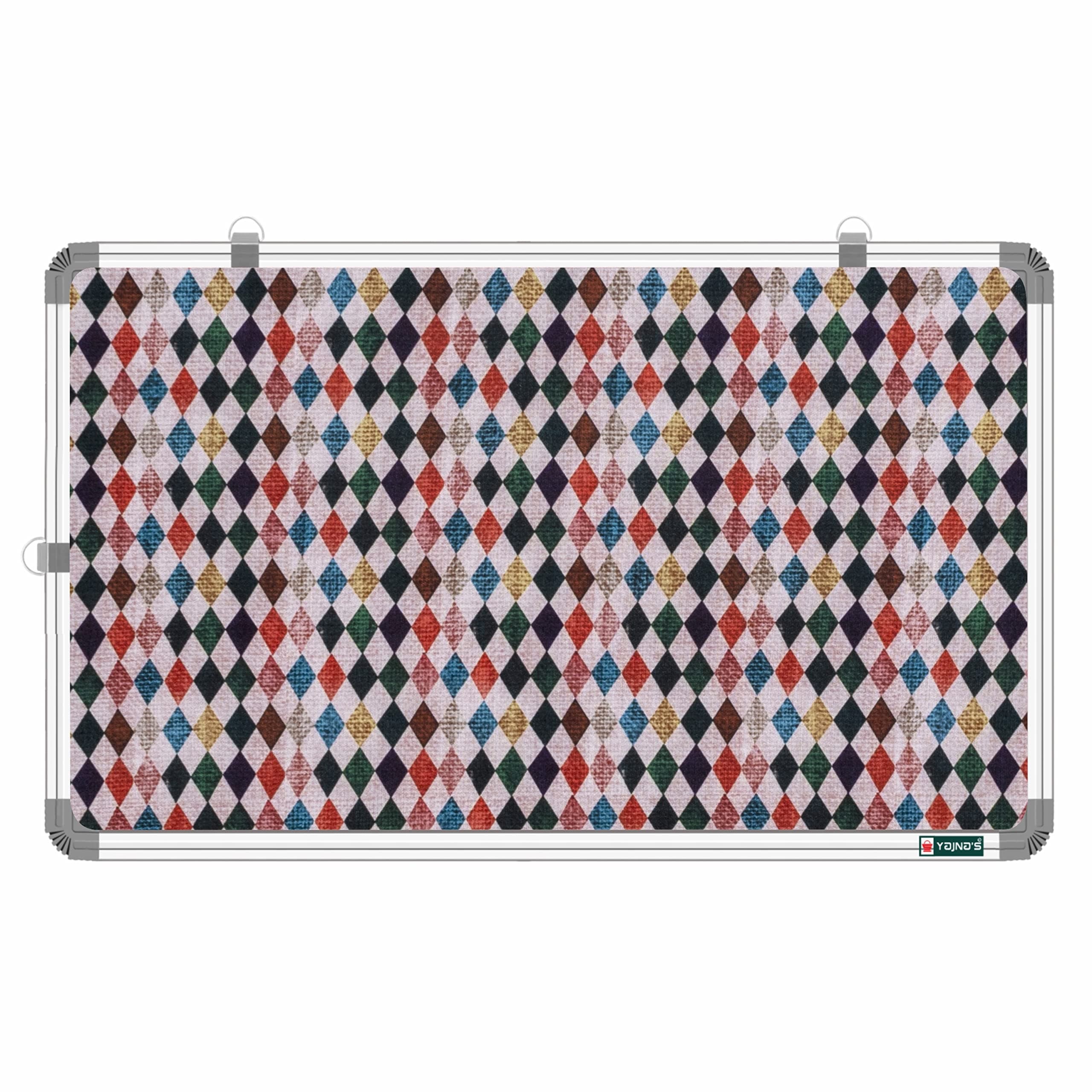 YAJNAS® 58.5x28 CM Premium Material Diamond Dews Designed Notice Board/Pin-up Board/Soft Board/Bulletin Board/Pin-up Display Board for Study Room, Home, Office & School Use